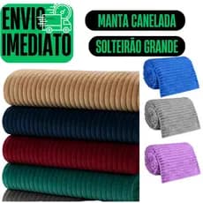 Manta Cobertor Microfibra Canelada Antialérgica Coberta Macia Riscada Quentinha 1,40x2,00Mt Premium GR151