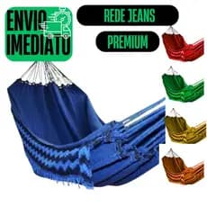 Rede De Dormir Jeans Casal/Solteiro Descanso Reforçada Luxo Confortável Macia Design