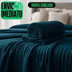 Manta Canelada Casal 2,00 x 1,40 Toque Aveludado Premium