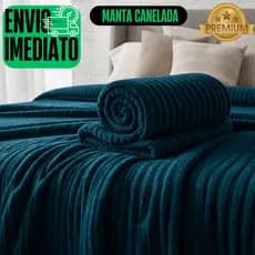 Manta Canelada Soft Riscada Aveludada 2,00x1,40m Premium