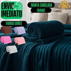 Manta Cobertor Antialérgico Soft Alto Relevo Canelada Mantinha Casal 2,00 X 1,40 m
