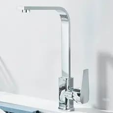 Torneira de água quente e fria para cozinha/casa de banho, com rotação de 360 graus, torneira misturadora de bancada