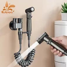 KIT Banheiro Ducha Higiênica Duas Saídas De 1/2 Mm Com Registro Conjunto De Pulverizador