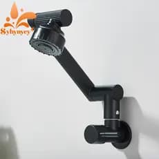 Torneira De Parede Para Cozinha E Banheiro , 720 ° Misturador Giratório Flexível Água Fria