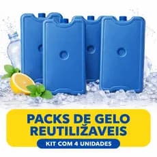 Kit 4 Gelo Reutilizável Artificial Ideal Bebidas Bolsa Térmica Cooler Refrigeração 200ml 400ml 500ml
