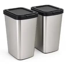 (PROMOÇÃO) Kit de 1 a 2 Lixeiras 9 Litros Tipo Inox Cozinha Banheiro Escritório