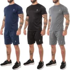 Kit 3 Bermudas Masculinas Academia + 3 Camisetas Refletivo - Conjunto