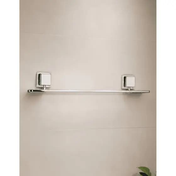 Porta Toalha De Banho Banheiro Cromado 3M Com Adesivo Super Resistente