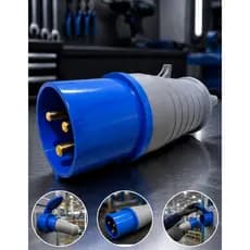 Plugue Macho Industrial Azul Soprano 32A 2P+T 220V IP44 6H PLS3276