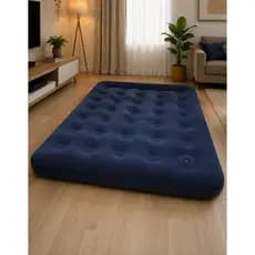 Colchão Inflável Casal 191x137x28cm Bomba de Pé Embutida Aveludado Camping Bolsa e Kit Reparo
