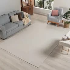 Tapete Montreal 3,00 M X 2,00 M Antiderrapante Para Escritório Quarto Sala De Estar Off White Clean