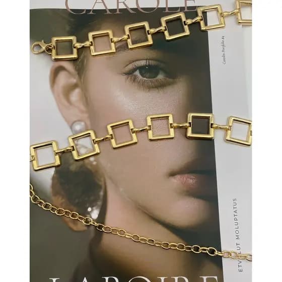 Cinto de corrente oco corrente de cintura simples e versátil moda feminina tendência