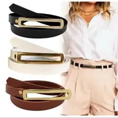 Kit 3 Cintos Feminino para Vestidos Shorts Corte Fivela Estendida Dourado WEVA