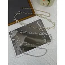 Corrente de cintura com strass de coração para mulheres, férias de verão, praia, versátil, temperamento, vestido, jeans
