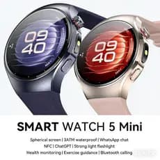 Relógio Smartwatch W5mini Tela esferica Responde Whatsapp Redondo Feminino À Prova D'água IP68 3ATM