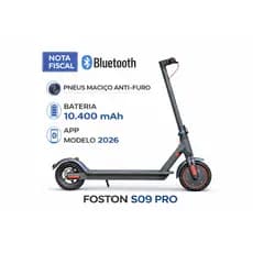 Patinete Elétrico Foston S09 Pro 2026 | 30km | Bluetooth | APP | 10400mAh C/Pneus Maciço l Dobrável
