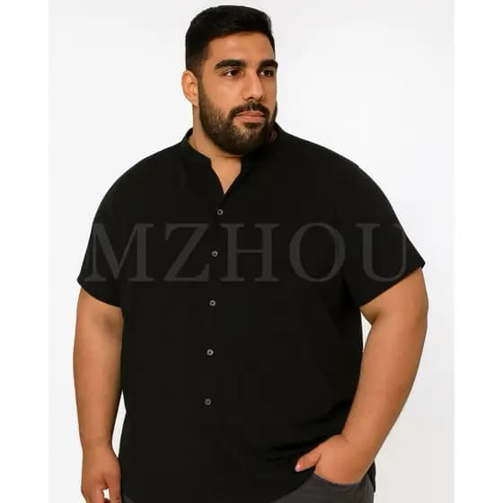 camisa gola padre manga curta plus size extra grande viscolinho premium luxo verão