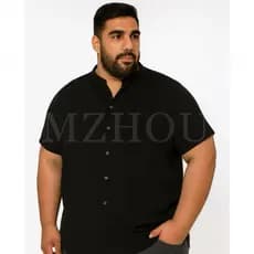 camisa gola padre manga curta plus size extra grande viscolinho premium luxo verão