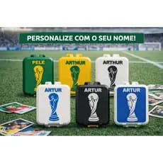 Porta Figurinha Copa do Mundo 2026 Personalizada - Estojo Organizador Album Copa Resistente Guardar Figurinhas