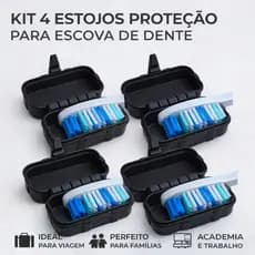 Kit 4 Capinha Protetores de Escova de Dente Protetor de Cerdas Higiênica Escova Viagem Academia Trabalho Família