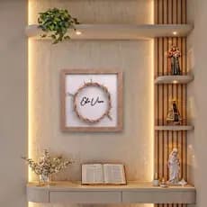 Quadro Religioso "Ele vive" com coroa de Espinhos Decoração Minimalista