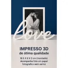 Porta-Retrato Decorativo LOVE Presente Romântico Lembrancinha Casamento Noivado Chá de Casa Nova