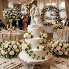 Topo de bolo Personalizado Exclusivo do casal - 25cm Casamento Noivos Novinhos - Envie sua foto