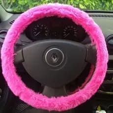 Capa De Volante Tuning De Pelúcia Rosa Linda Excelente promoção (Rfe:m09-R)