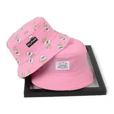 Chapéu rosa com padrão de batatas fritas em ambos os lados, nova moda, disponível em várias cores.