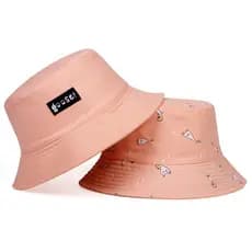 Chapéu Bucket Pink Goose Dupla Face Bege e Amarelo