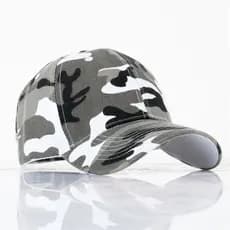 Bone Aba Curva 6 Gomos Camuflado Militar Exército Cinza Camo