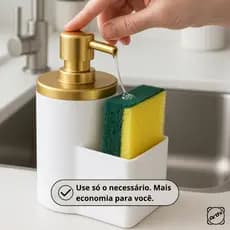 Dispenser Arthi 600ml Detergente + Porta Bucha – Prático e Econômico