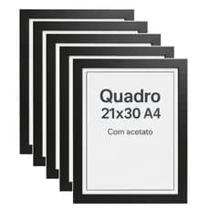 Kit 5 Molduras 21x30 A4 Quadros, Diploma, Certificado.