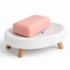 Saboneteira Branca Elegante Design Moderno com Pés Banheiro