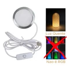 LED para Luminária 3D Luz Quente USB para Projetos Impressora 3D