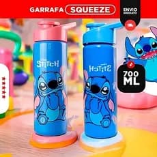 Garrafa Squeeze Stitch 700ml Disney – Garrafa Infantil, Squeeze Escolar, Presente Perfeito! 🚀