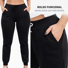 Calça Feminina Moletom Flanelado Para Frio Inverno Pronta Entrega