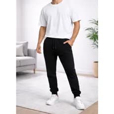 Calça de moletom masculina com bolso na lateral confortável com elástico na cintura