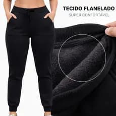Calça Feminina Moletom Flanelada Com Felpa Pronta Entrega Envio Rapido