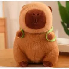 Capivara  Pelúcia Com Mochila De Tartaruga