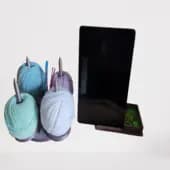 KIT Suporte Novelo de La Organizador de Linha de Crochê giratorio mais SmartPhone/tablet Suporte