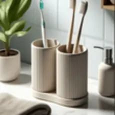 Suporte Escova De Dentes Moderno Acessórios Banheiro Kit