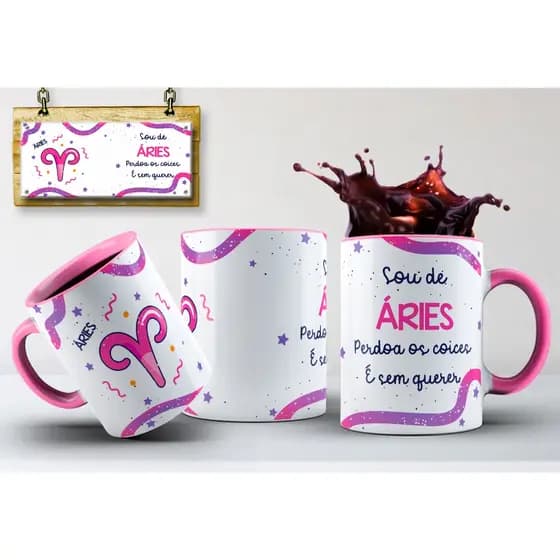 Caneca Áries Signos Flork Top Modelos Diversos