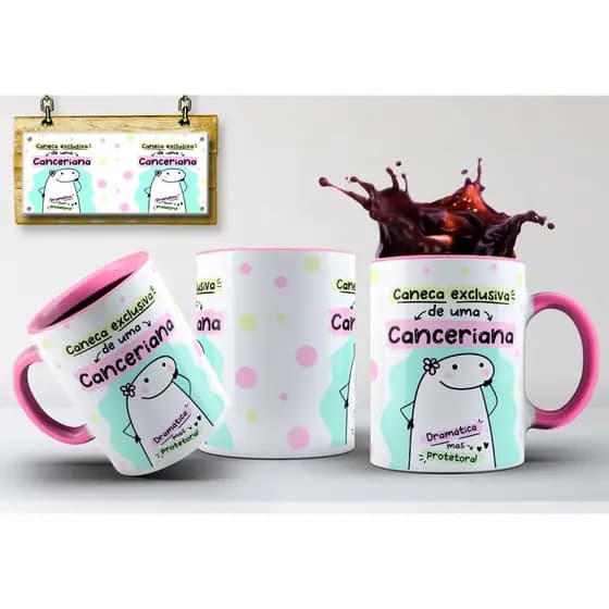 Caneca Câncer Signos Flork Top Modelos Diversos
