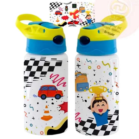 Garrafa Térmica Carros Trator Infantil DSG 0025