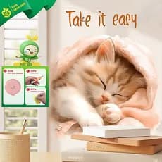 Novo auto-adesivo gatinho dormindo adesivo de parede sala estar quarto papel de parede pintura decorativa adesivo anties