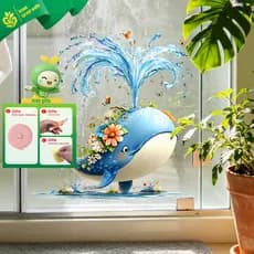 Novo estilo auto-adesivo baleia azul flor adesivo de parede sala estar quarto papel de parede pintura decorativa adesivo
