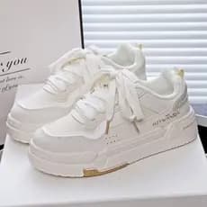 Estilo Coreano Sapatos Baixos Novo casual Correndo Moda Esportes Sola Grossa Brancos Para Mulher