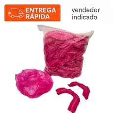 Touca Descartável Sanfonada TNT Com Elástico 100 e 200 unidades Rosa Pink Choque Estética Manicure
