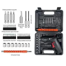 Bom 48-Piece Electric Screwdriver/Drill KitCordless Battery-Powered Usb ChargerPortable Lightweight